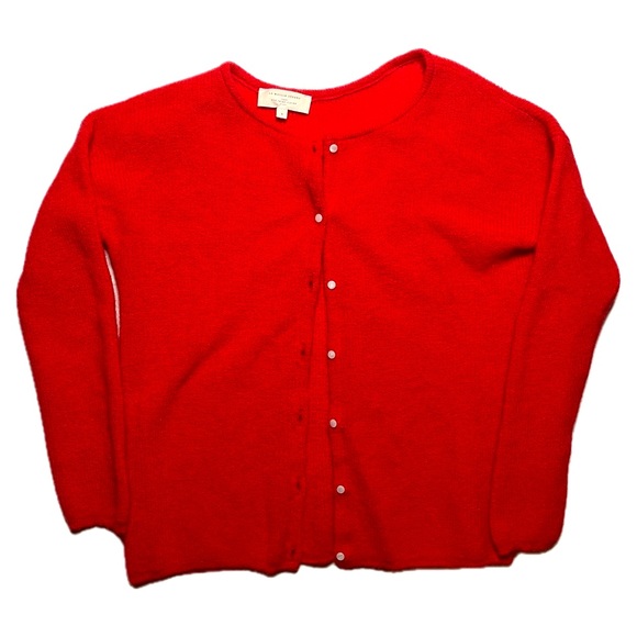 Sezane Gaspard Women's Red Mohair Cardigan Sweater - Picture 2 of 7